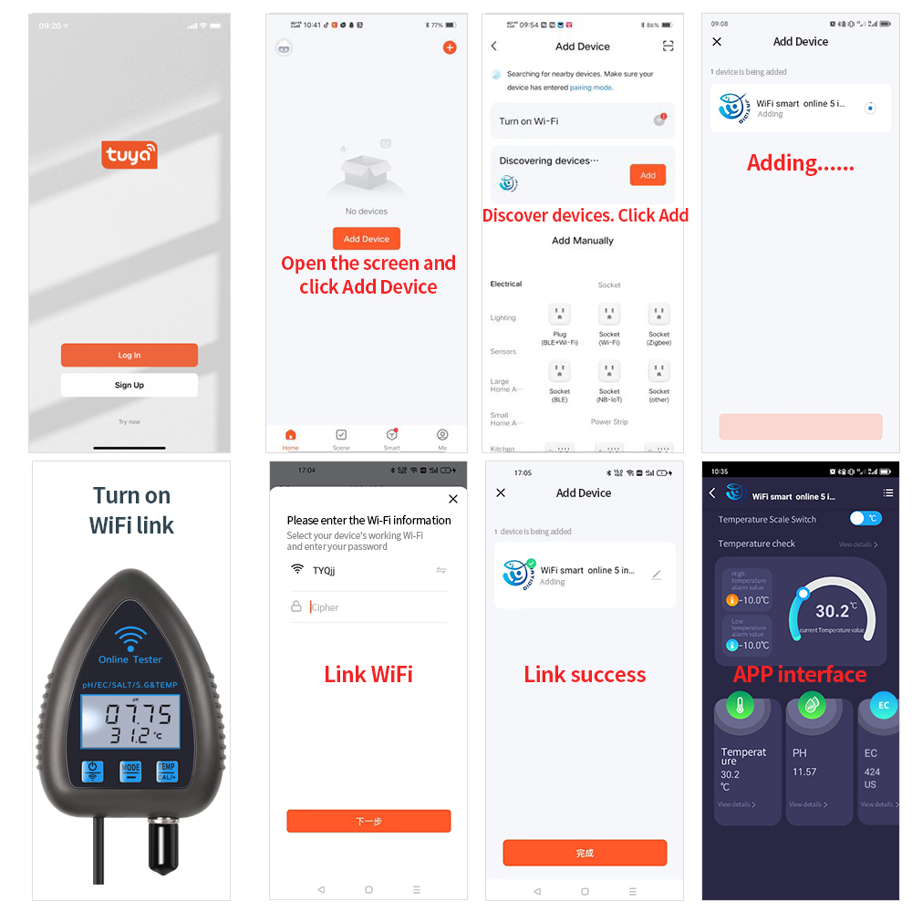 Tuya WiFi 5 in 1 Water Quality - Ph Up Down Solution reseña y precio
