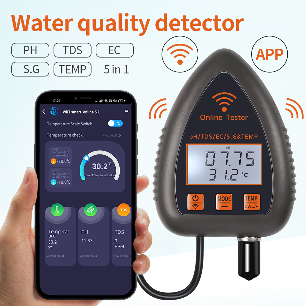 Tuya WiFi 5 in 1 TDS/EC/SALT/S - Ec Meter Digital reseña y precio