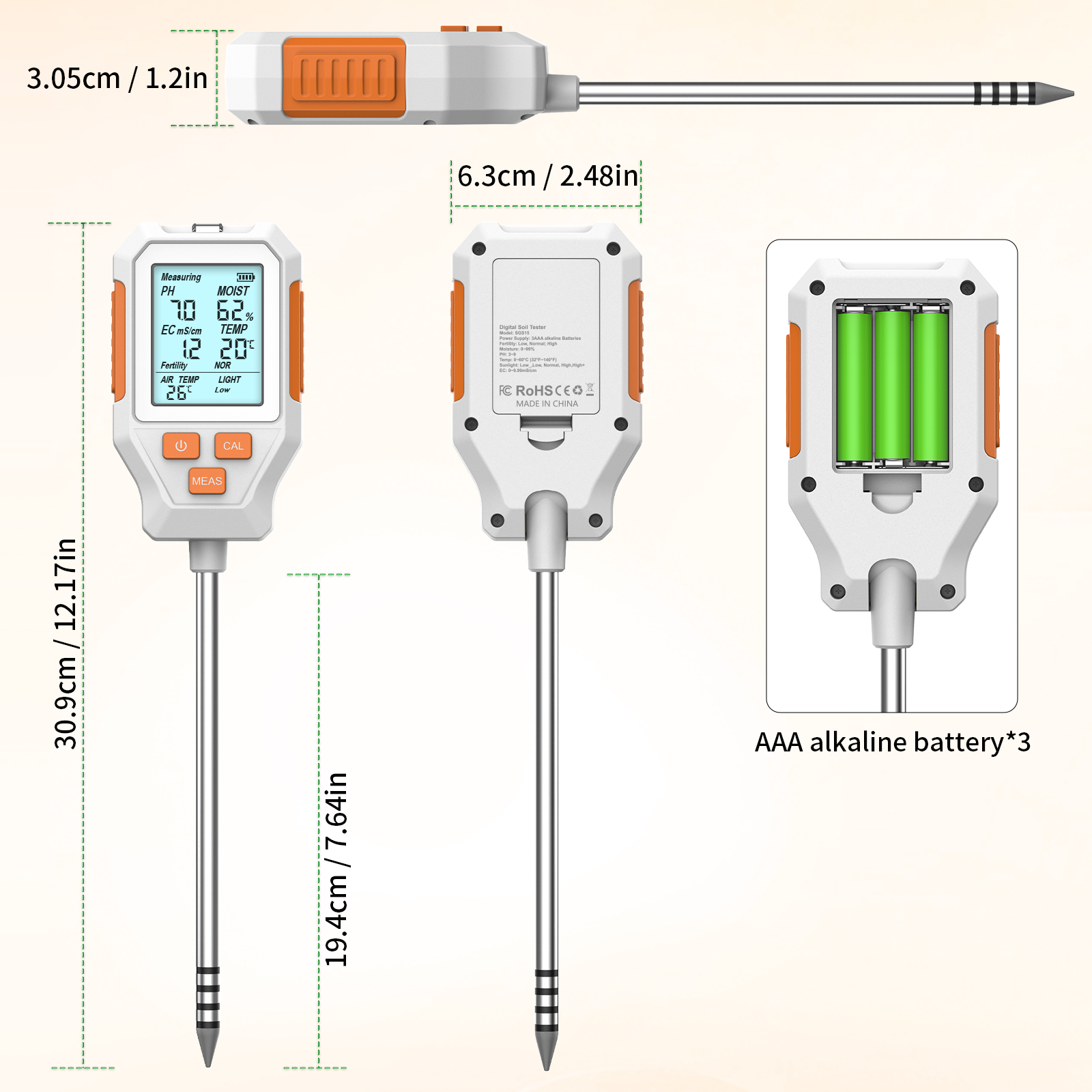 New LCD Soil 7 in 1 PH/EC/Temp - Ec Meter Digital reseña y precio