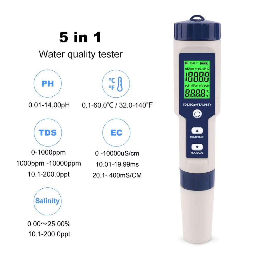 5-in-1 Digital Water Test Pen  - Ec Meter Digital reseña y precio