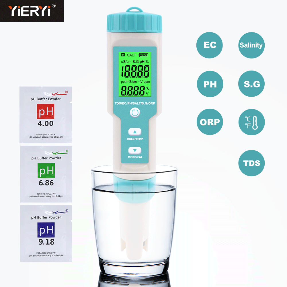 New 7 in 1 PH/TDS/EC/ORP/Salin - Ec Meter Digital reseña y precio