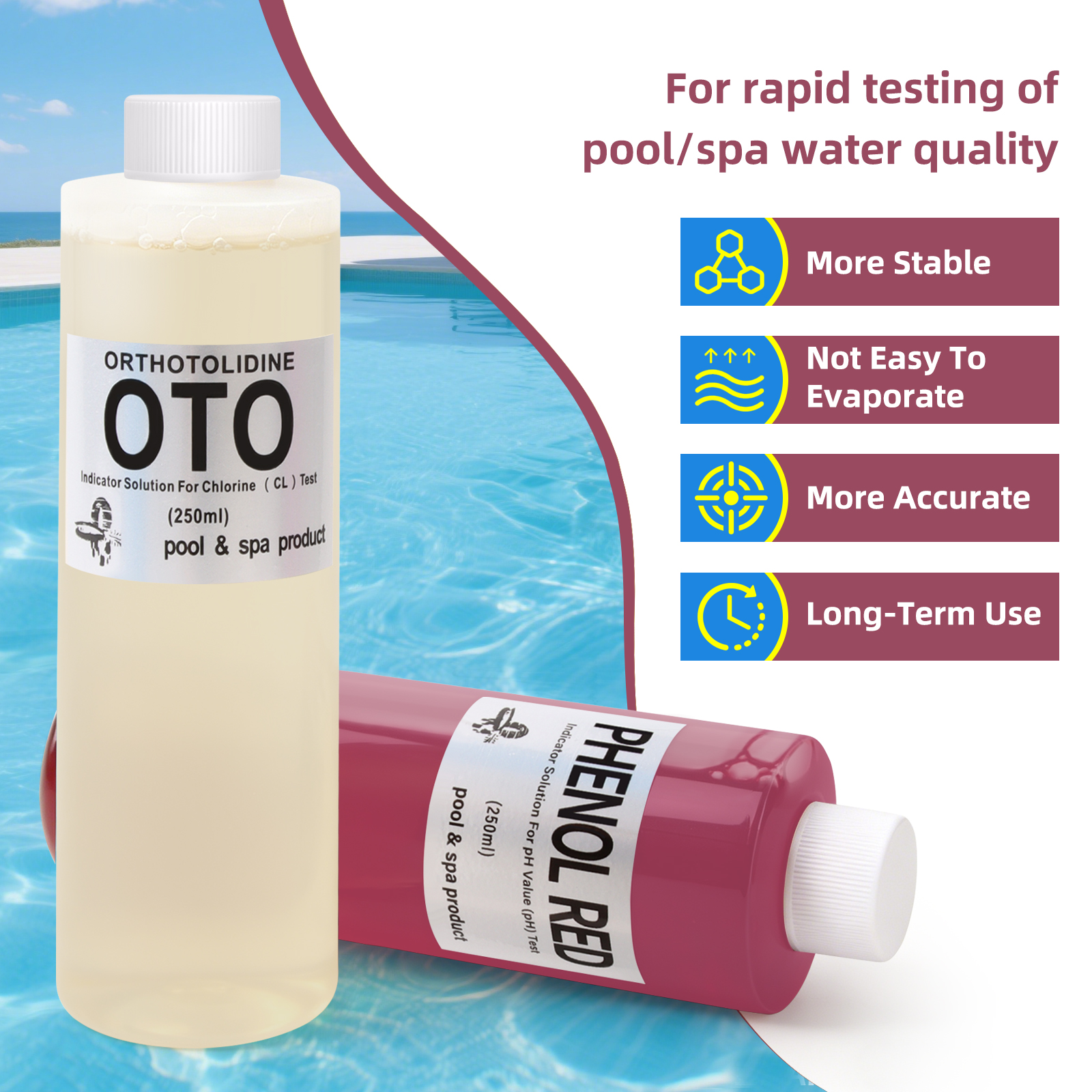 250ml Pool Water Test Kit PH I - Ph Up Down Solution reseña y precio